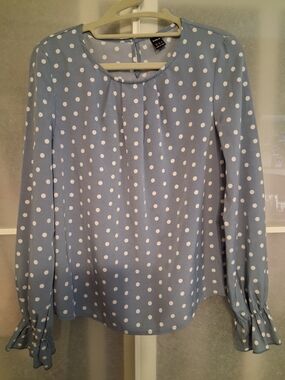 Polka Dot Long-Sleeve Blouse